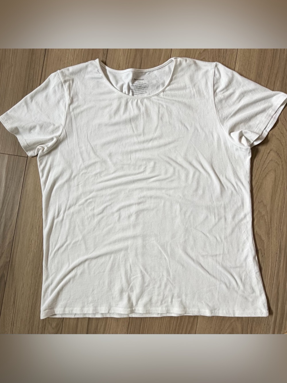 J. Peterman Women’s White Short Sleeve Crewneck T Shirt Sz L